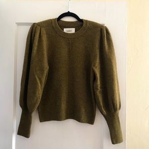 ba&sh wool green puff sleeve sweater